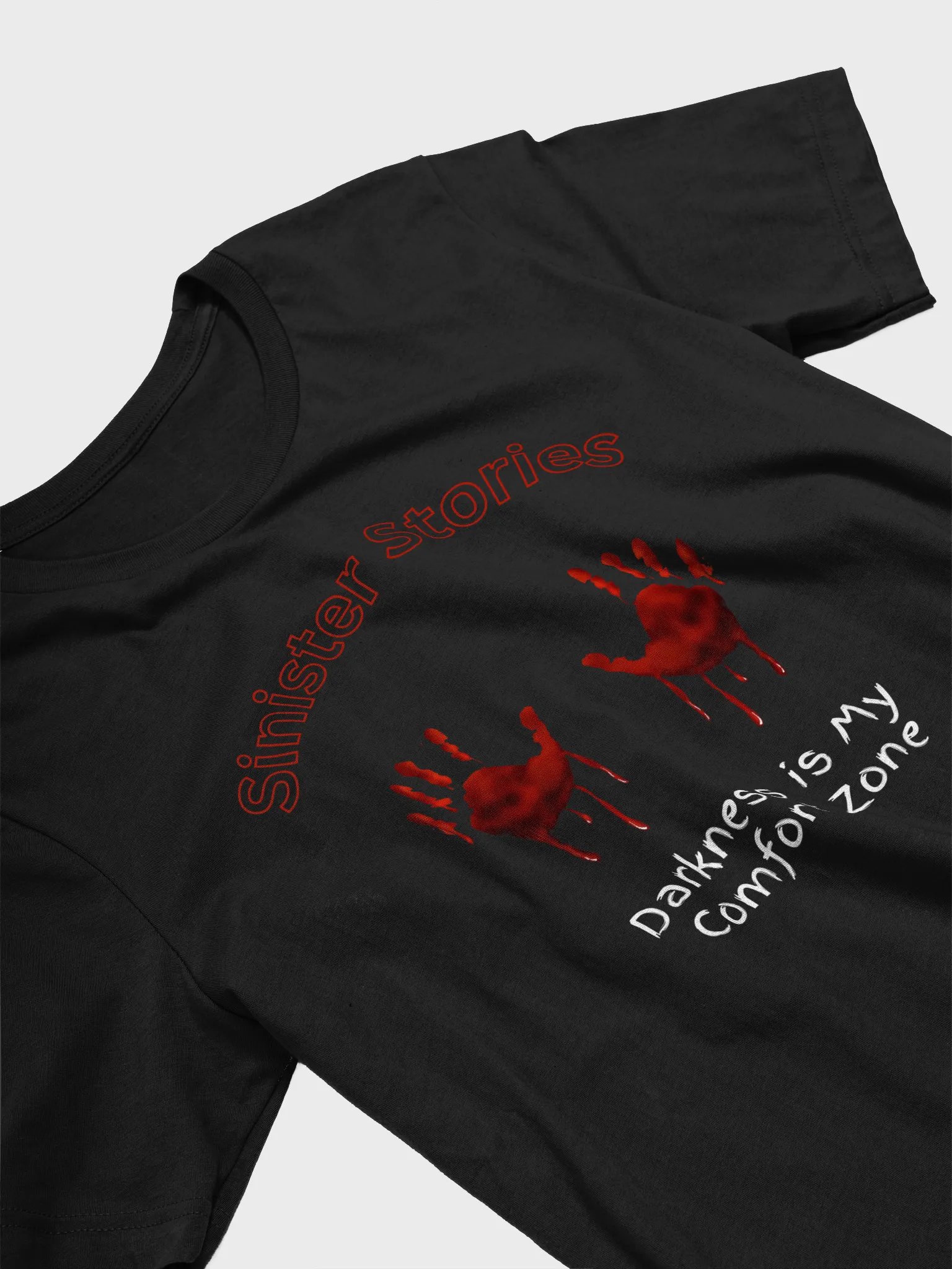 Sinister Stories Tee – “Darkness is my comfort zone” Edition product image (3)