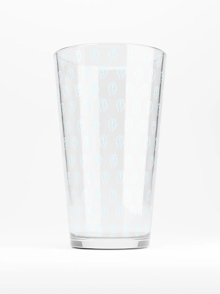 exclaiming mentally (repeating powder blue design) pint glass product image (2)