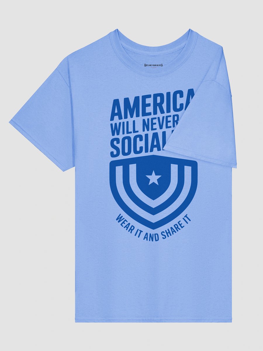 "America Will Never Be Socialist" Freedom First Tee - Blue Ink product image (3)