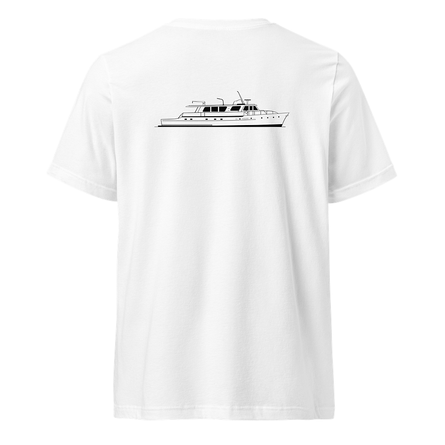 "M/Y Tangaroa" White V-Neck Jersey T-Shirt – Lightweight, Everyday Fit product image (3)