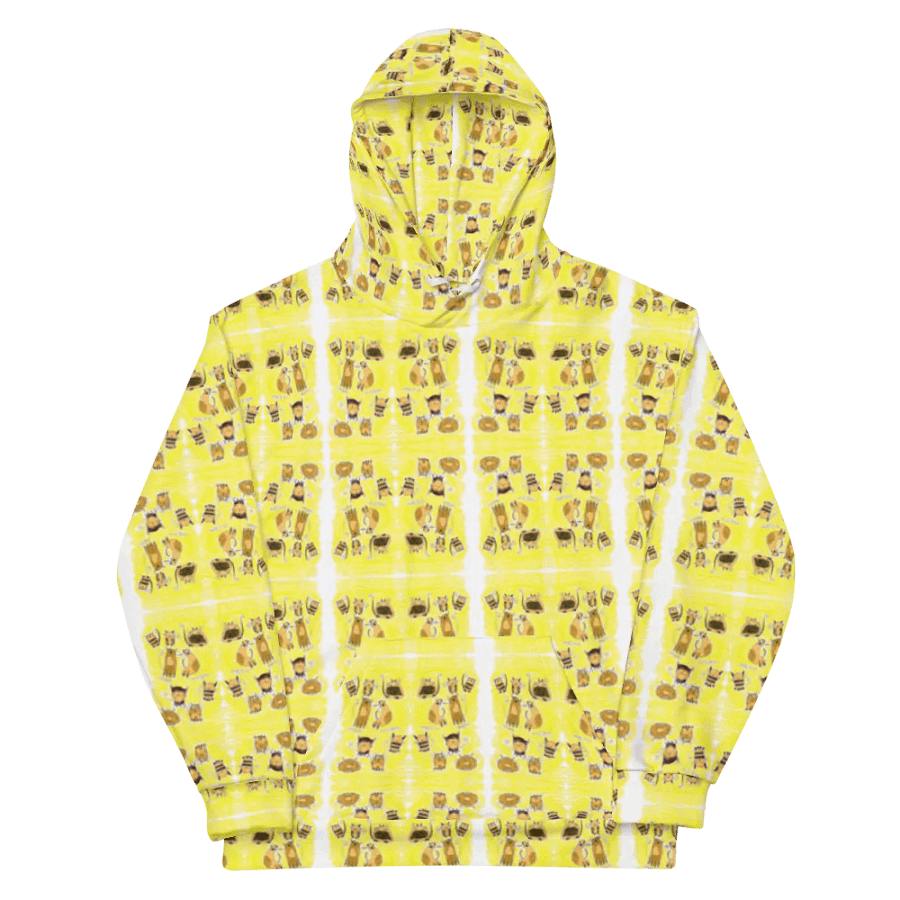Abstract Doodle Cats Unisex All Over Print Pull Over Hoodie product image (11)