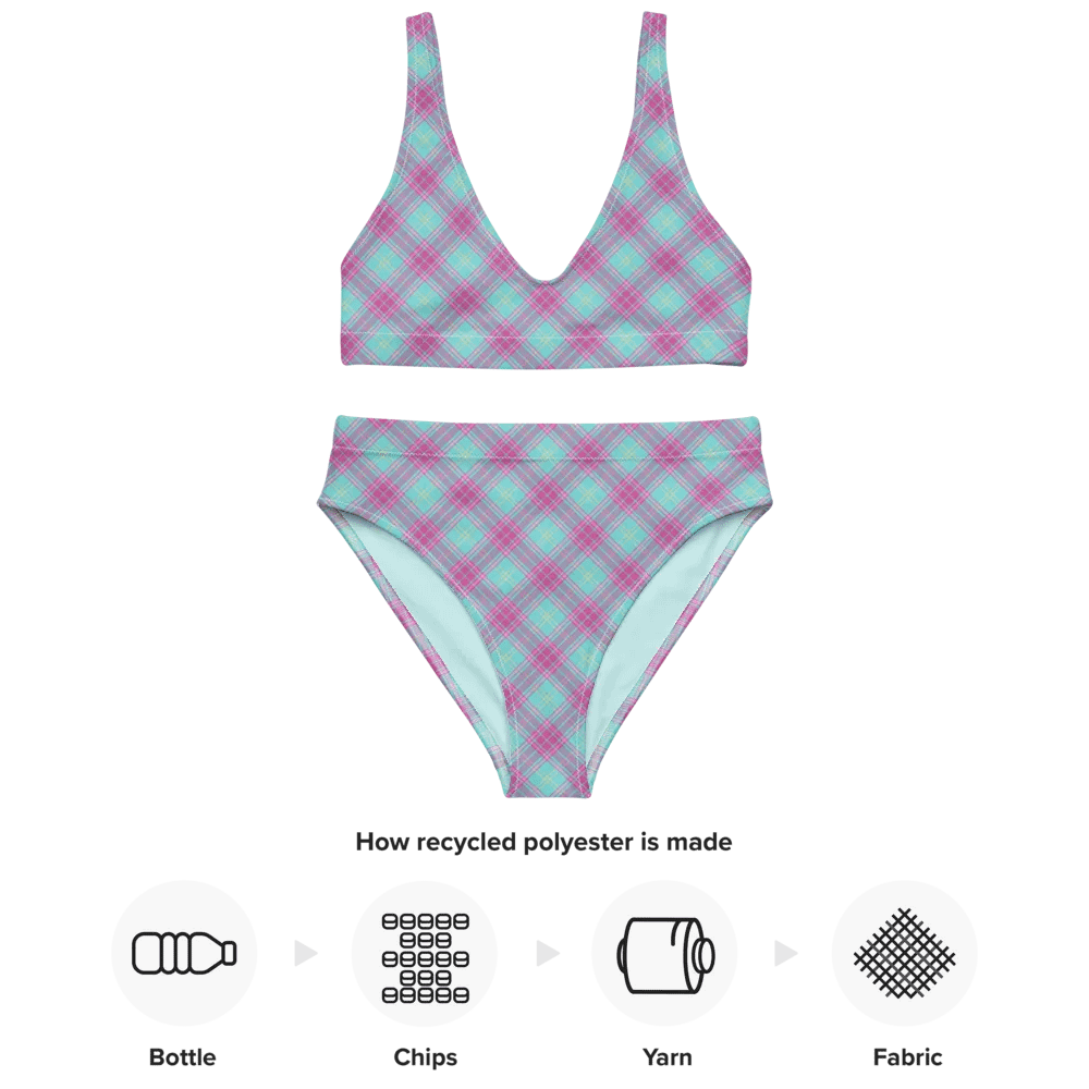 Hot Pink and Aqua Plaid Bikini product image (10)