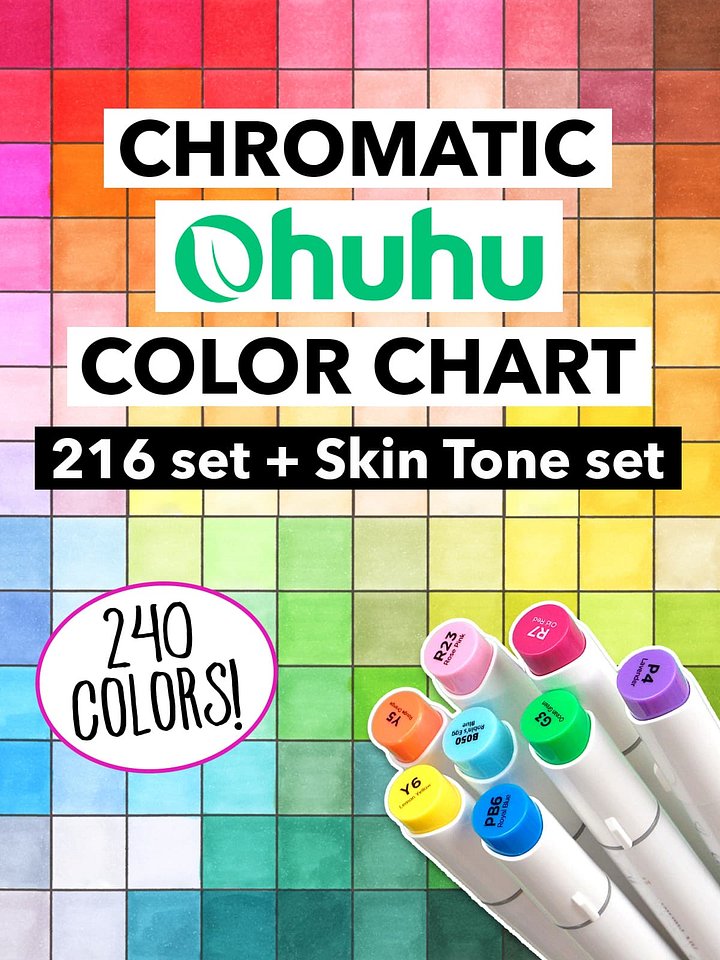 Ohuhu Color Chart - 240 Colors in Chromatic Order product image (1)