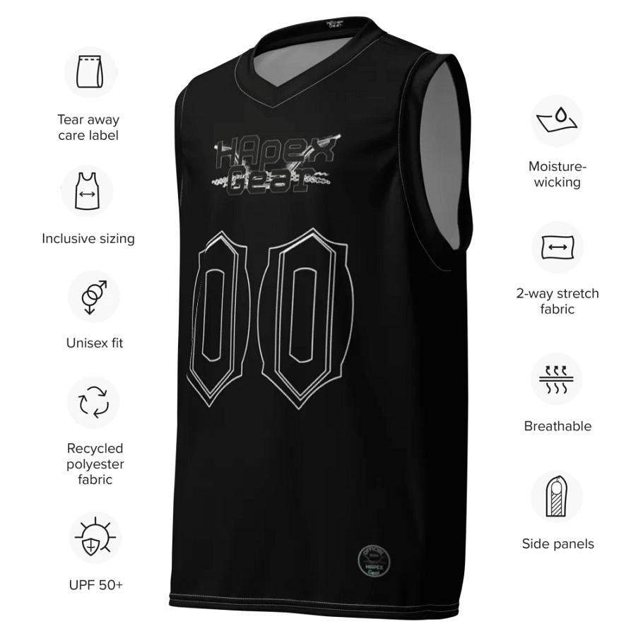 Dieter - Black - Recycled Unisex Basketball Jersey - Black HApex Gear Black Logo product image (7)