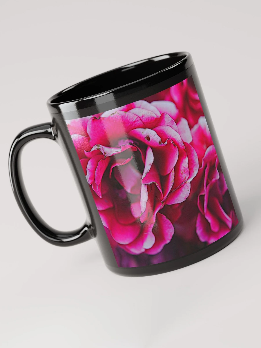 Dark Pink Flowers Black Coffee Mug product image (5)
