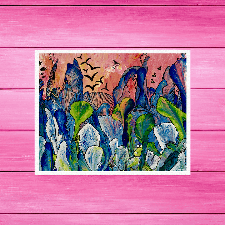 Floral Under the Sunset Sky | Art Print product image (1)
