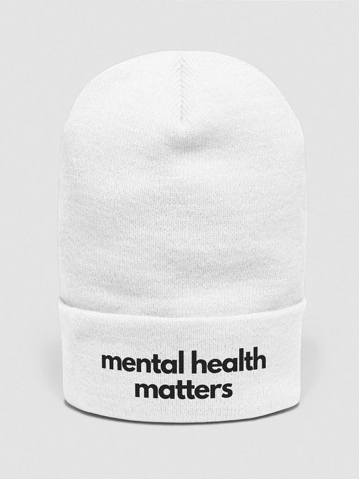 Black Stitching Mental Health Matters Beanie product image (1)