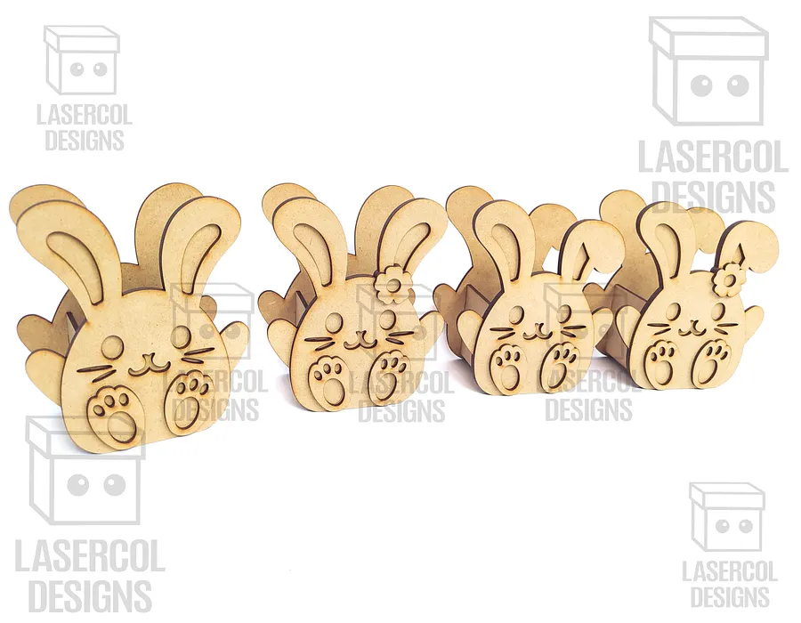 Easter Bunny Basket Set 3 (4 Styles, 2 Sizes) - Laser Cut Files product image (4)