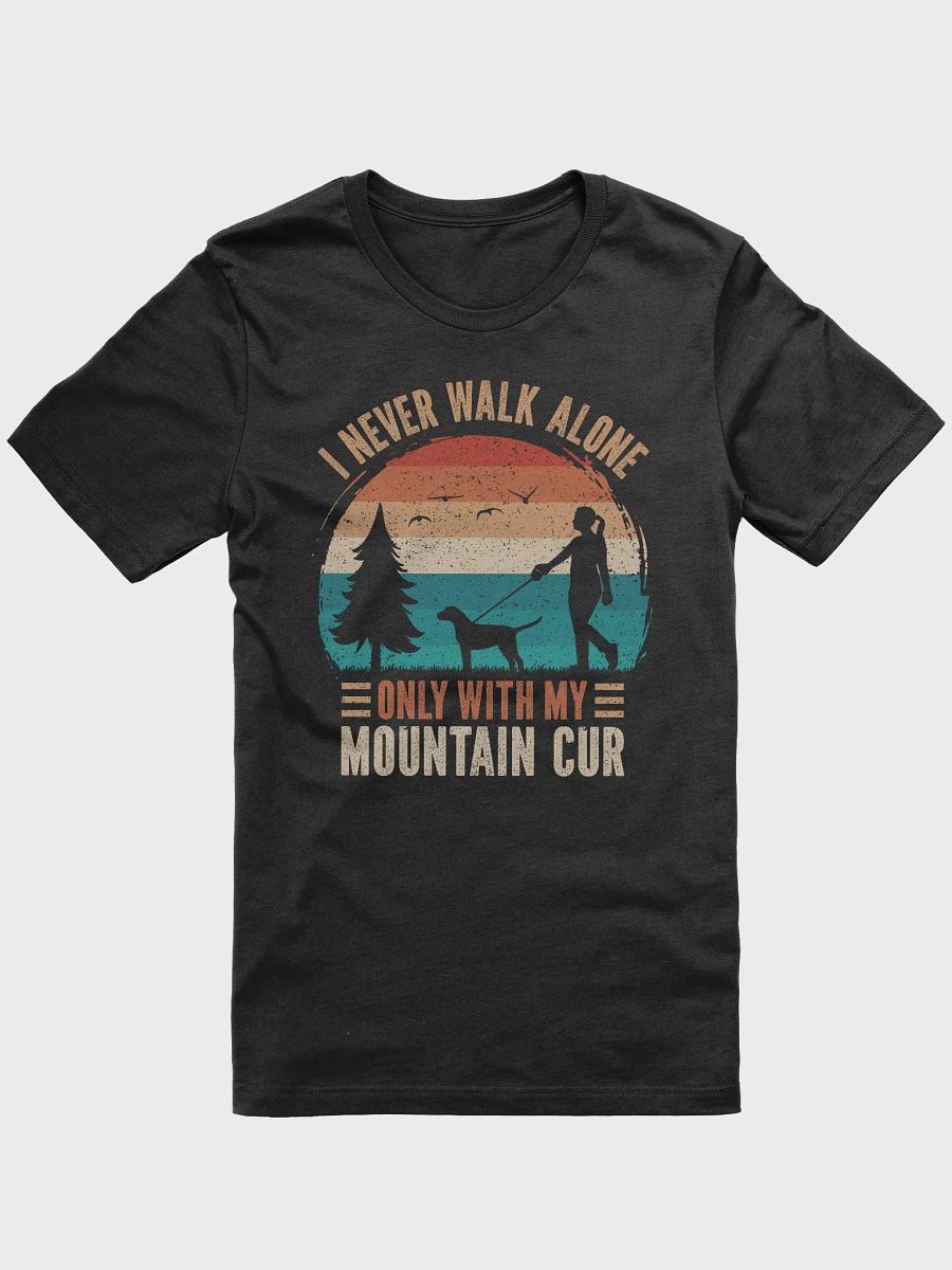 Mountain Cur Dog Walking MOM Retro Vintage Sunset Silhouette Shirt product image (2)