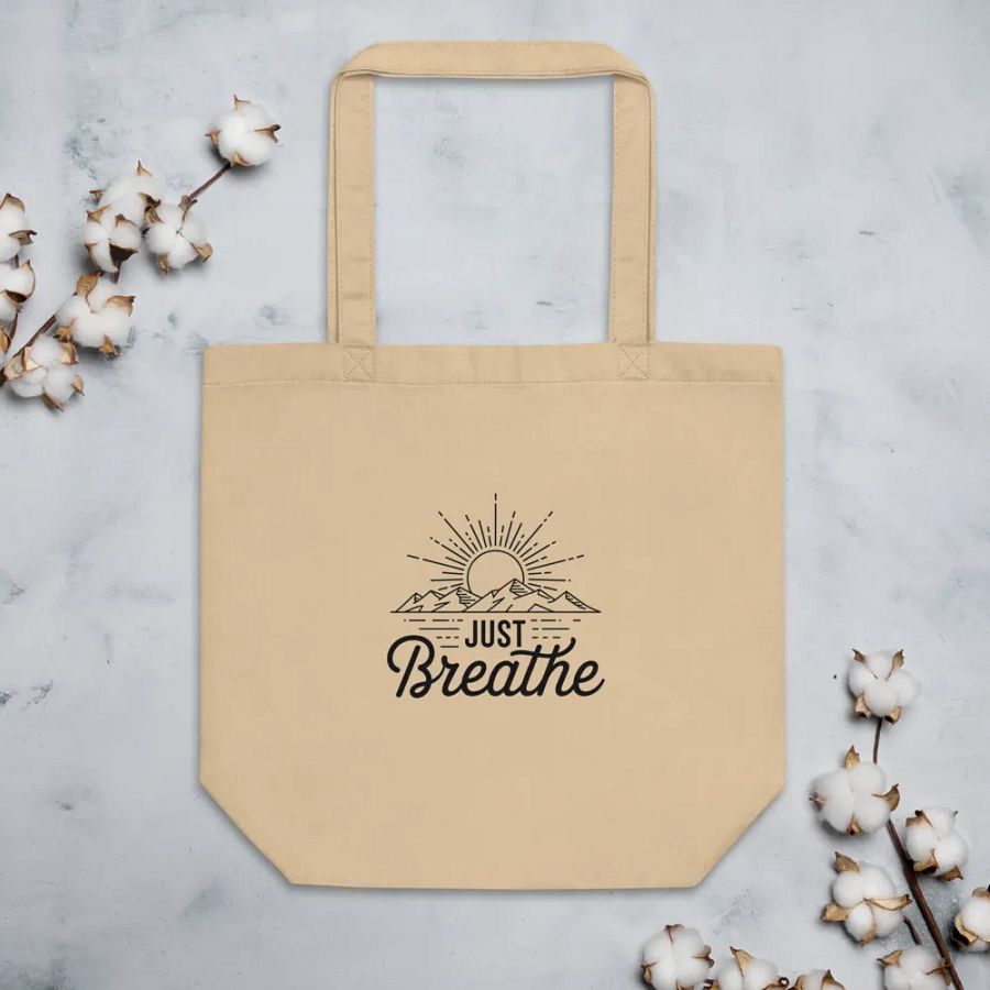 'JUST Breathe' Eco-Friendly Tote Bag product image (3)