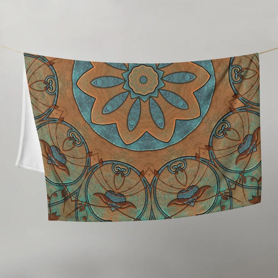 Copper Patina Kaleidoscope Throw Blanket product image (21)