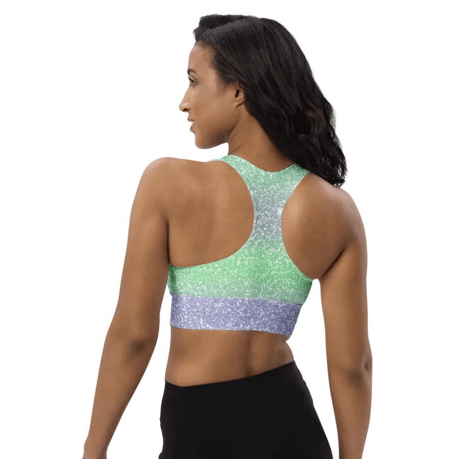 Glitter Unicorn Texture Design Longline Sports Bra - 2 product image (6)