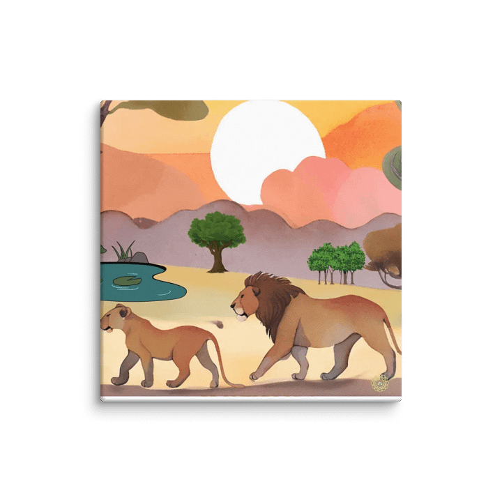 Savanna Sunset Lions Canvas product image (1)