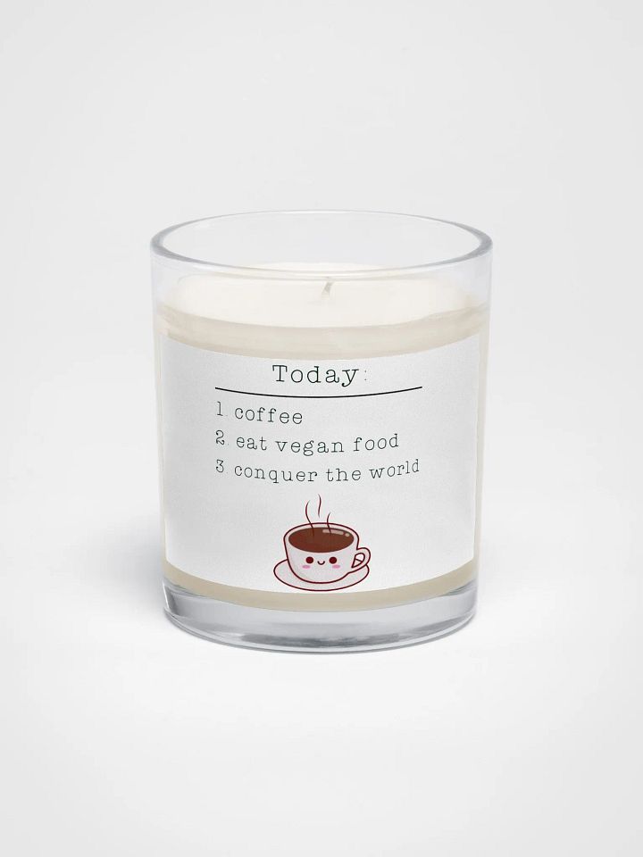“Vegan Conquers the World” Soy Wax Glass Jar Candle product image (1)