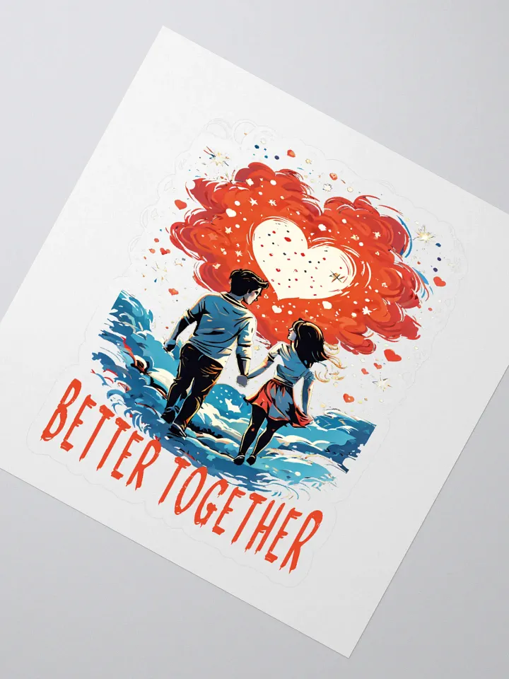 Better Together Kiss Cut Stickers - Cute & Stylish Cartoon Couple Stickers for Laptops, Journals, and Gifts product image (2)