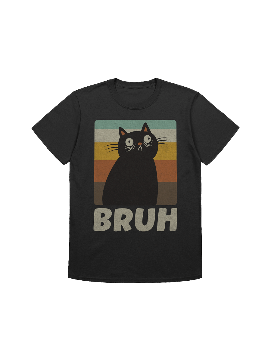 Black Cat BRUH Retro T-Shirt product image (2)
