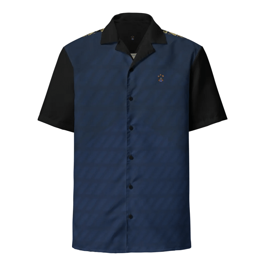Blue Blessed by God Designer Logo in Back Button-up Shirt product image (2)
