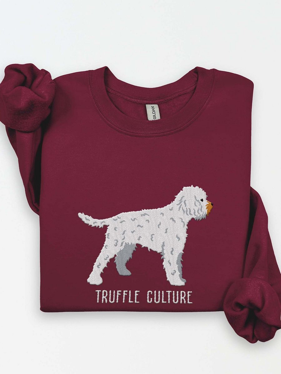 Truffle Culture Sweatshirt (Embroidered) of a Lagotto Romagnolo(White) product image (1)