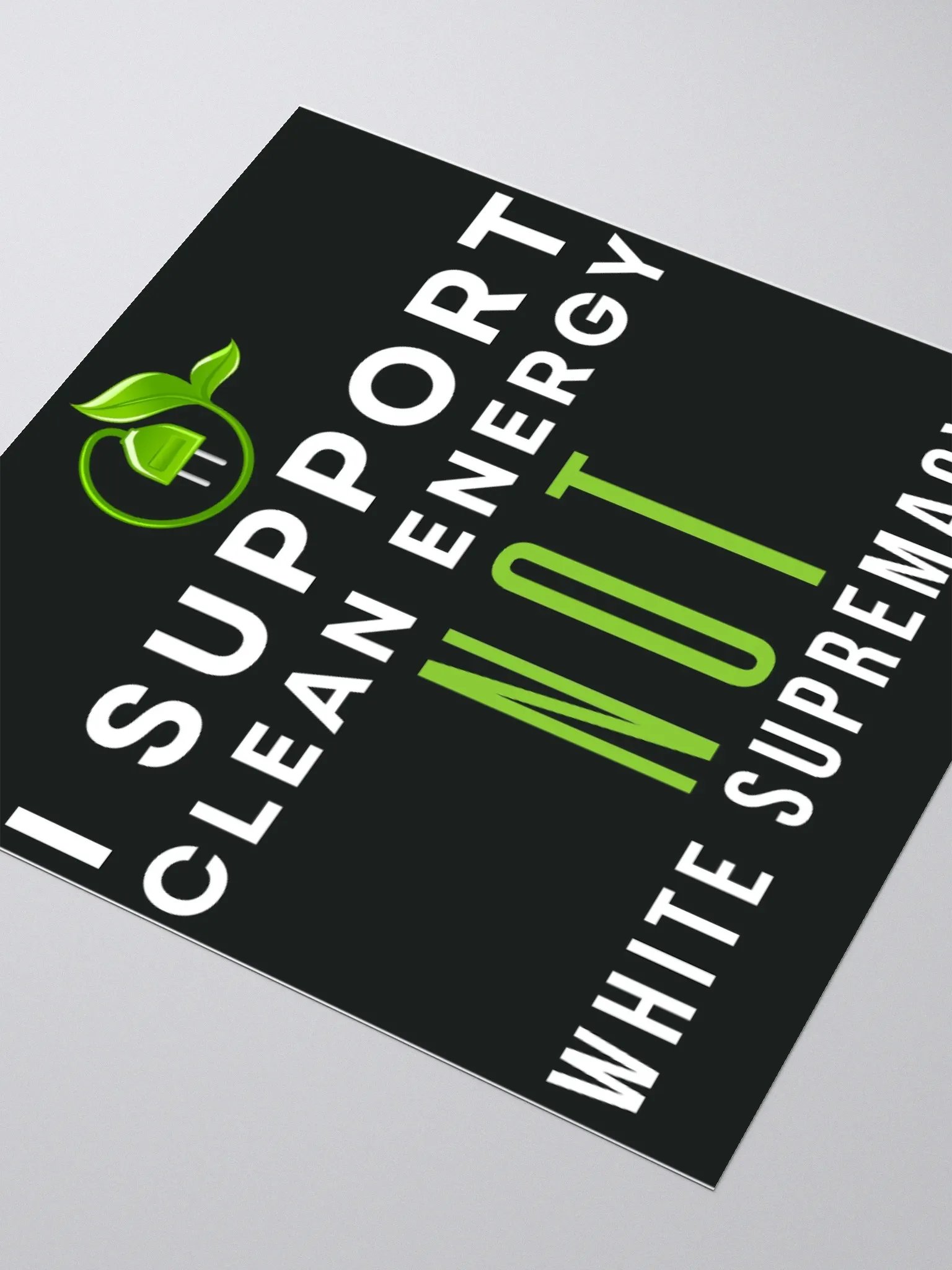 I SUPPORT CLEAN ENERGY NOT WHITE SUPREMACY TESLA STICKER. product image (8)