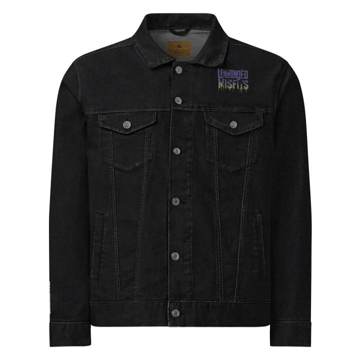 Unhinged Misfits Embroidered Black Denim Jacket product image (1)