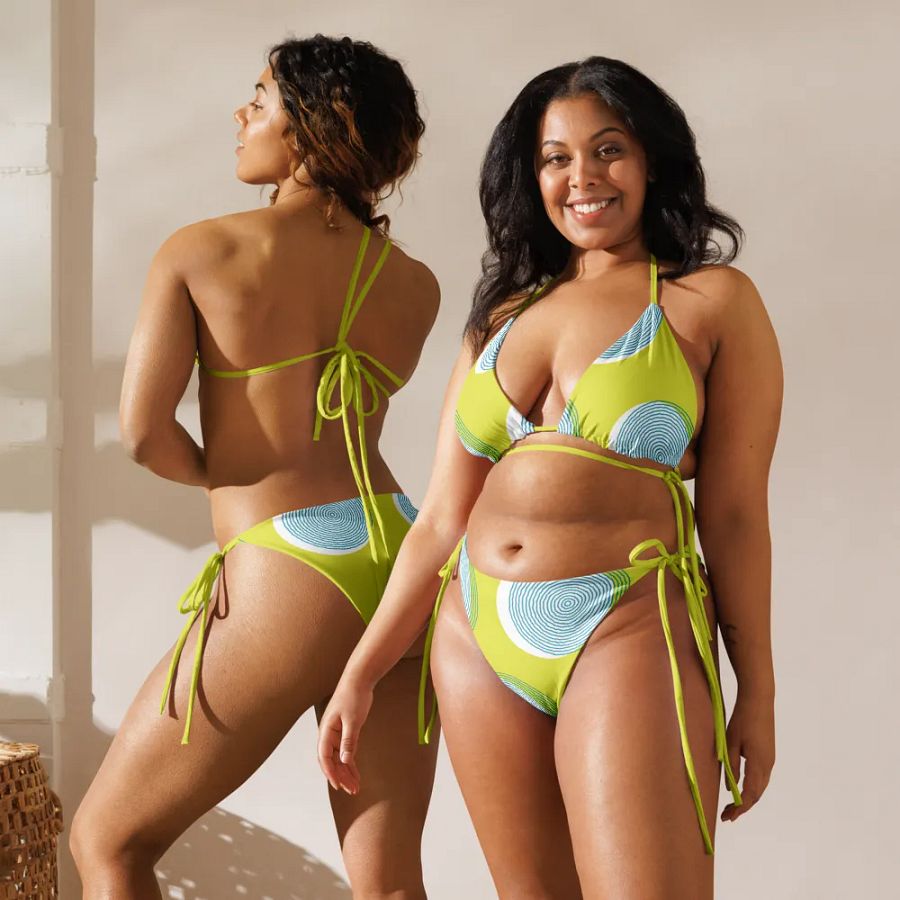 All-Over Print String Bikini - Lemon Green product image (1)