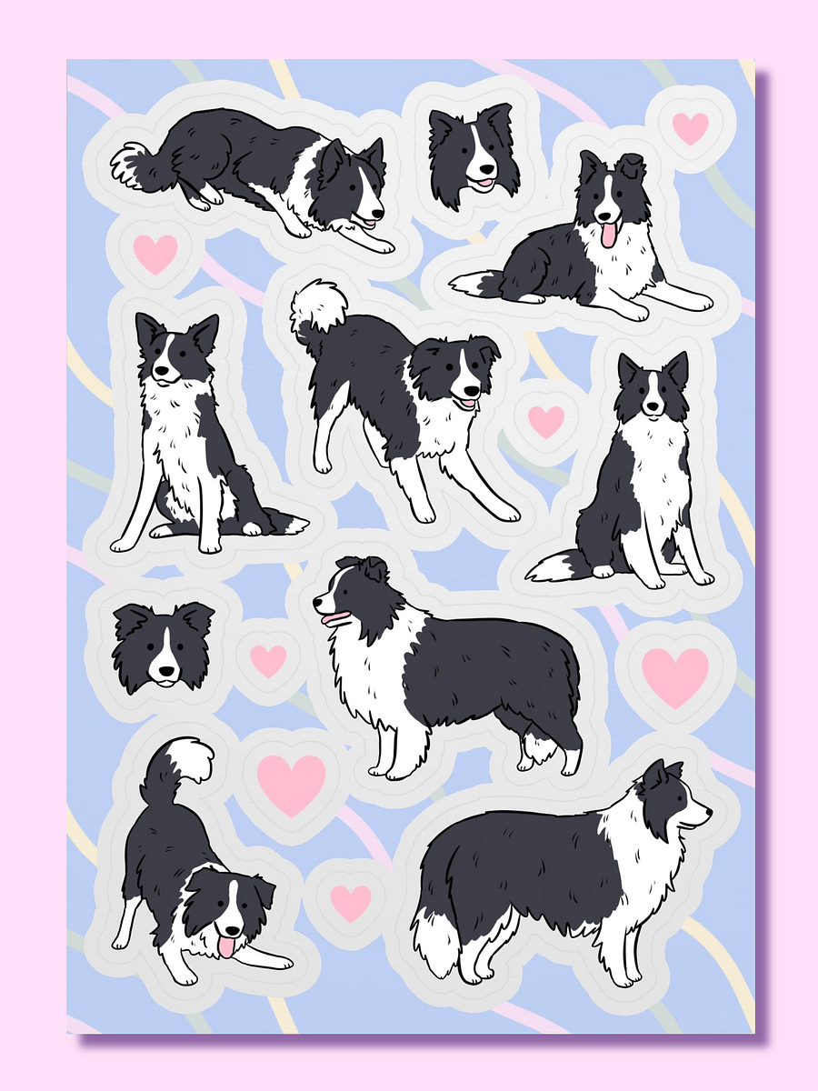 Border Collie Love Sticker Sheet product image (1)