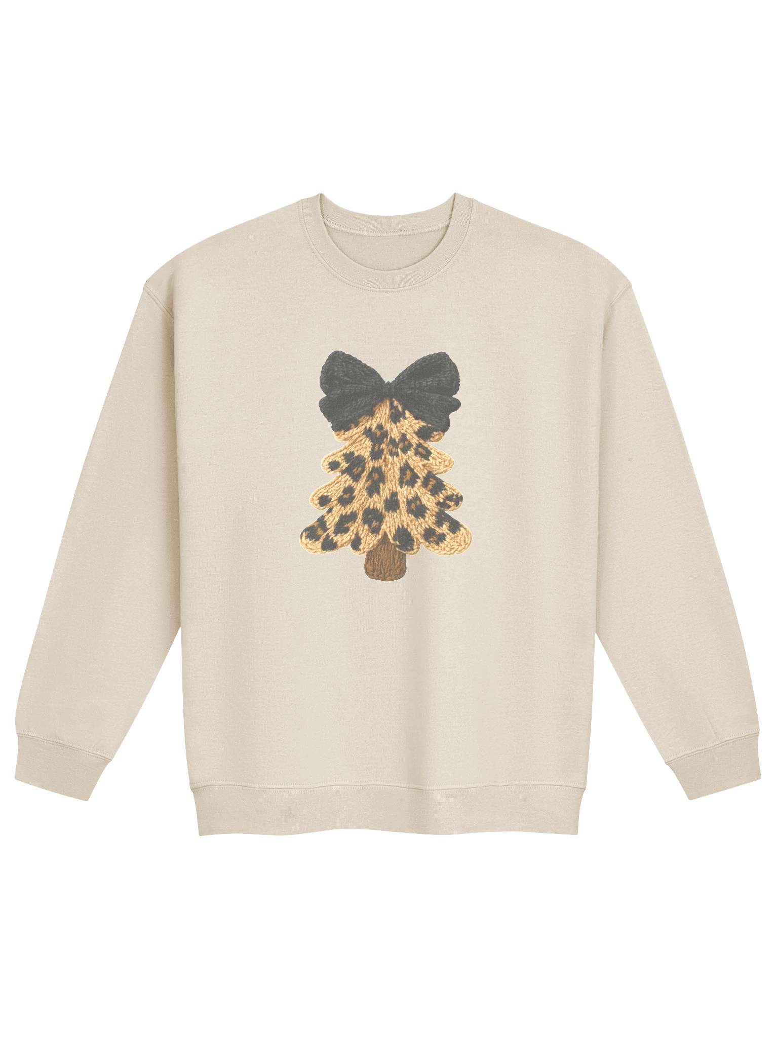 Leopard Print Christmas Tree Sweatshirt | Trendy Holiday Crewneck product image (1)