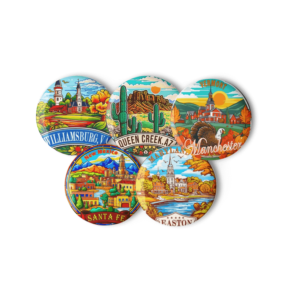 Set Of 5 Pins (U.S. Picturesque Small Towns & Landscapes) product image (6)