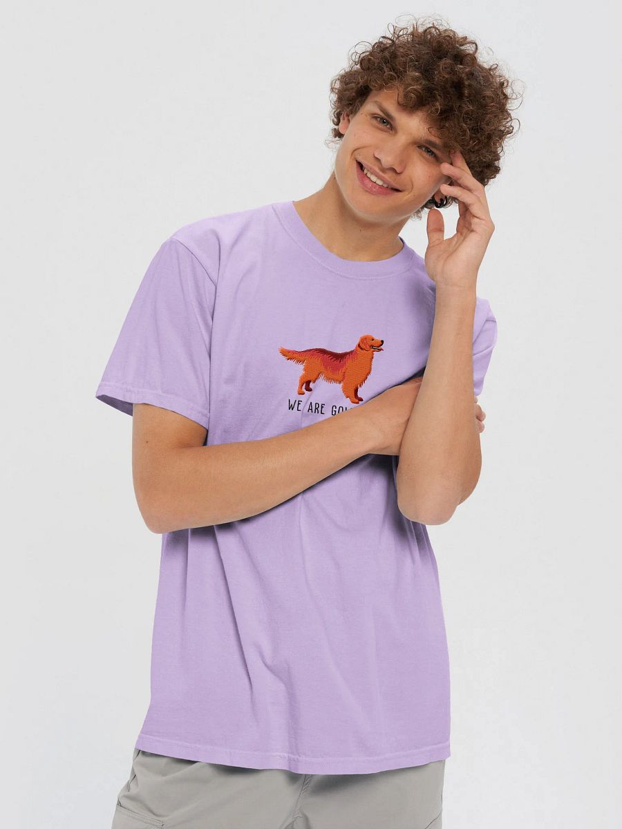 We Are Golden T-Shirt(Embroidered) of a Golden Retriever(Red) product image (5)