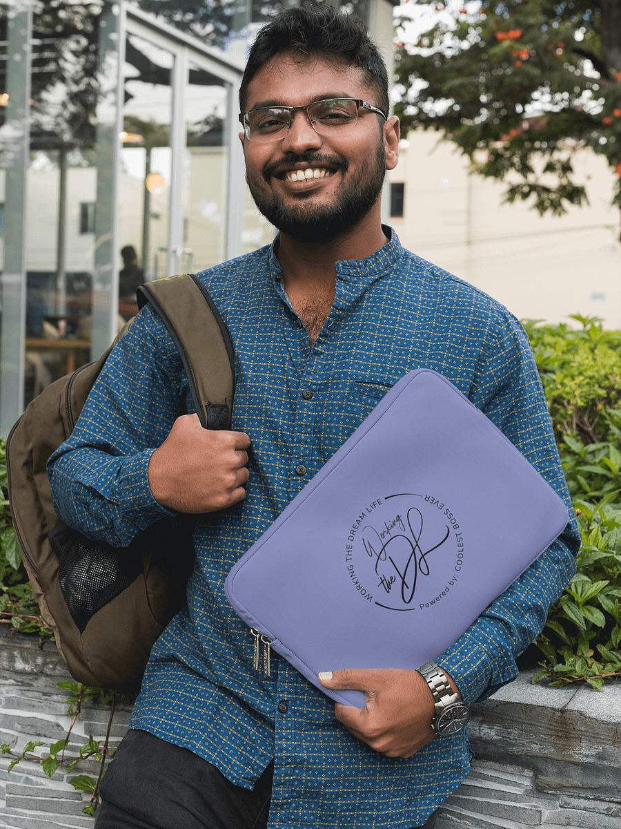 Premium Purple Laptop Sleeve – Working The Dream Life | Sleek, Protective & Leadership-Ready (13” & 15”) product image (5)