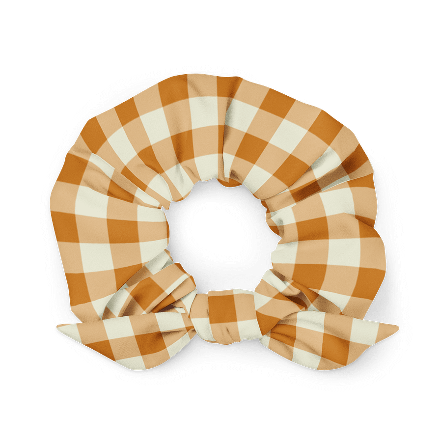 Orange & Cream Gingham Scrunchie product image (1)