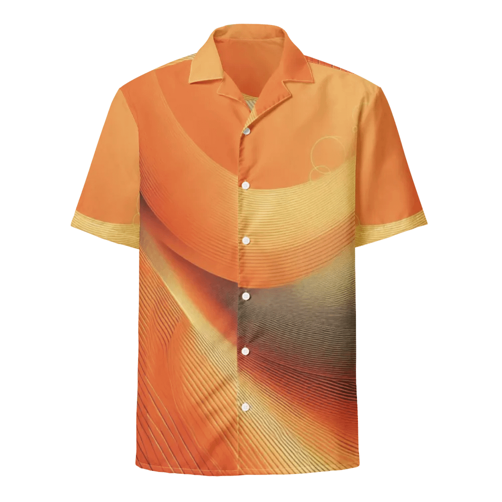 Men's Full-Print-5 Orange Hawaiian Shirt product image (1)