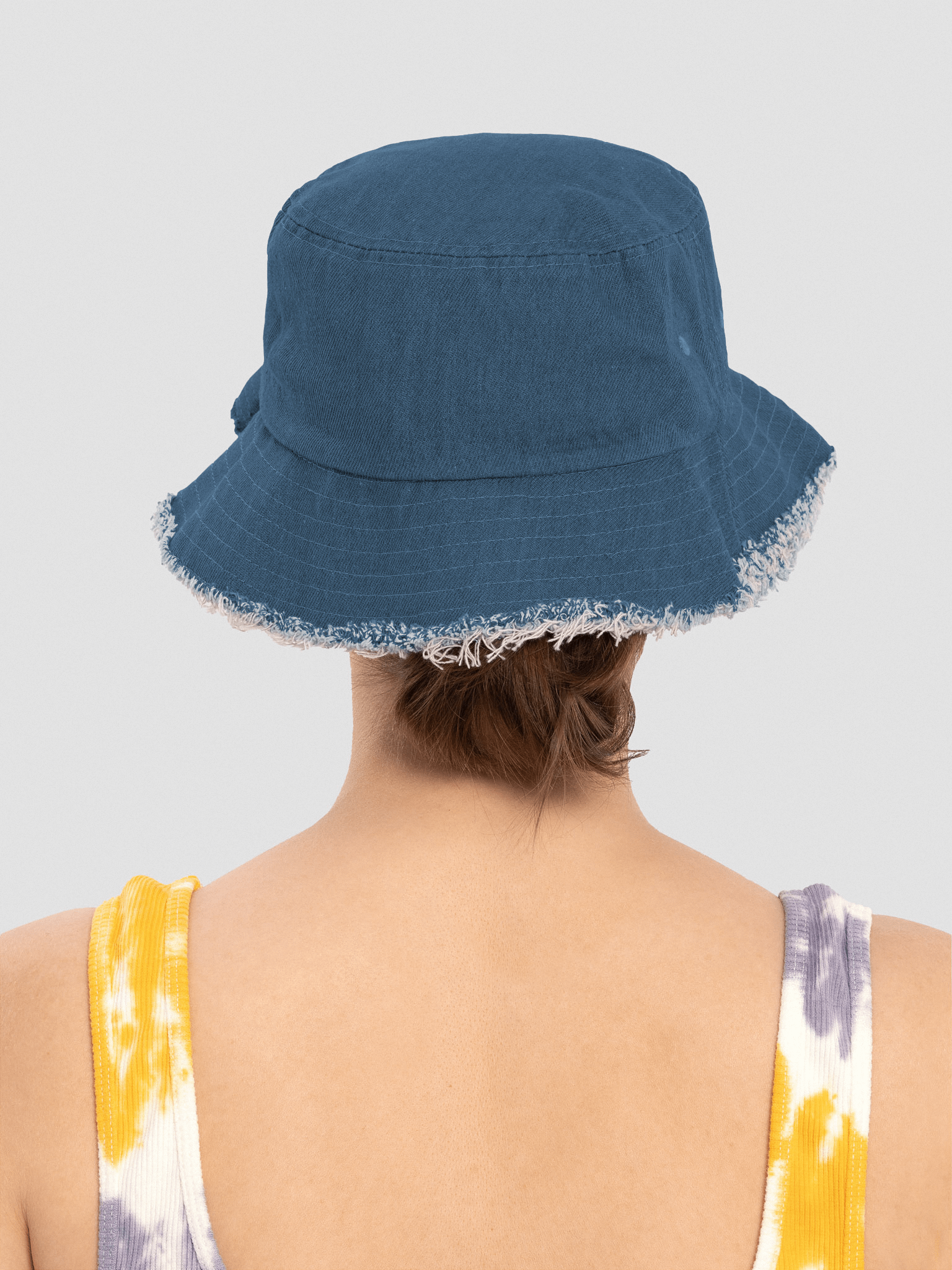 The Donna Howell Show Bible-Flourish Distressed Denim Bucket Hat product image (5)
