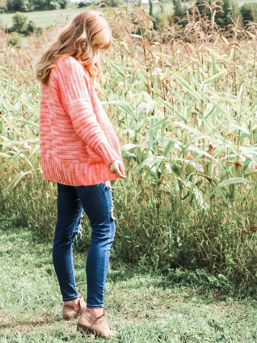 Fuzzy Peach Cardigan Crochet Pattern product image (10)