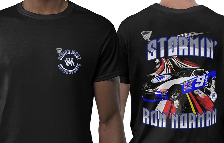 Stormin Ron Norman #9 Vision West Motorsports Team/Crew heavyweight front logo/full back print product image (1)