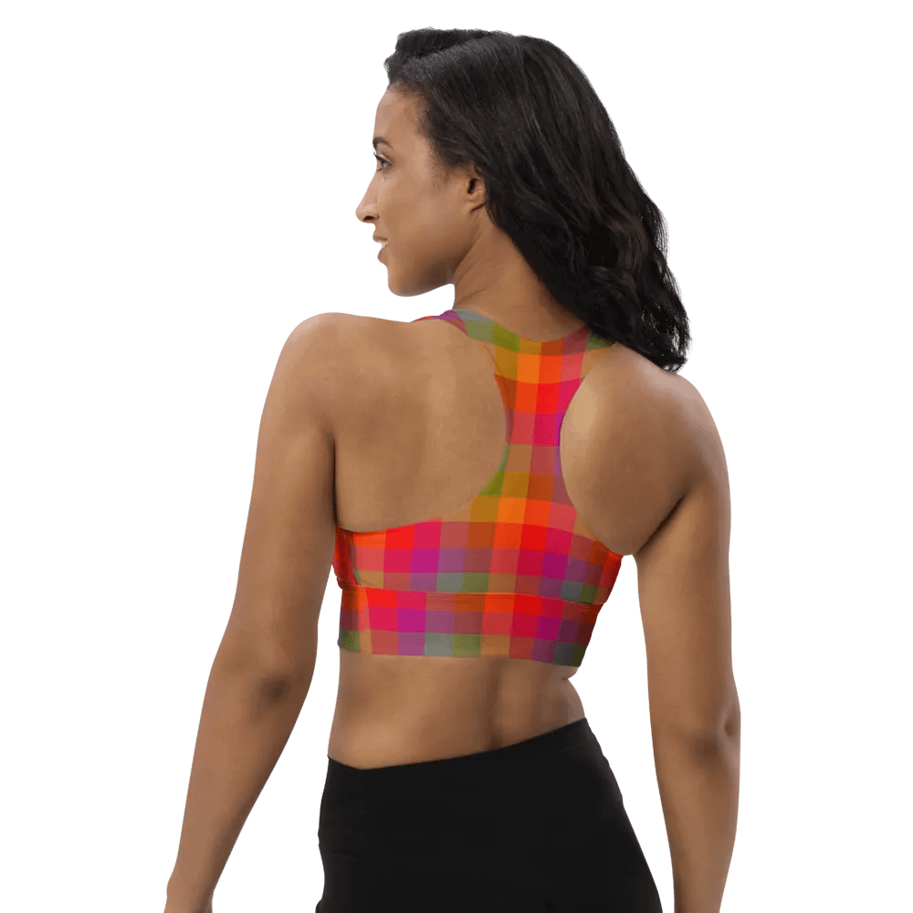 Rainbow Checkers Sports Bra 2 product image (6)