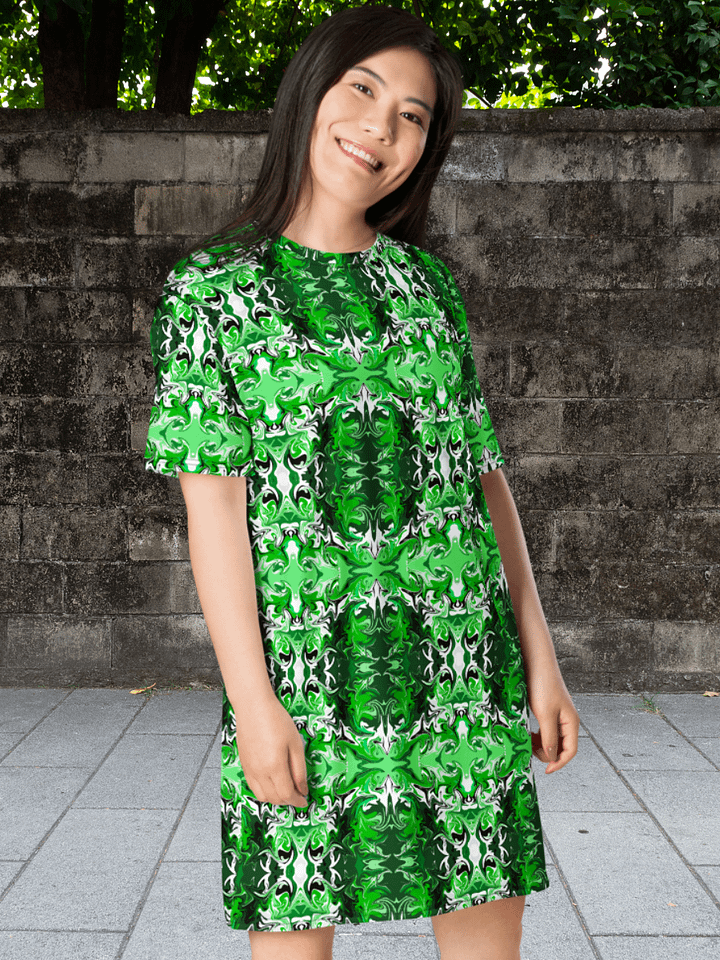 Green Swirl T-Shirt Dress product image (1)