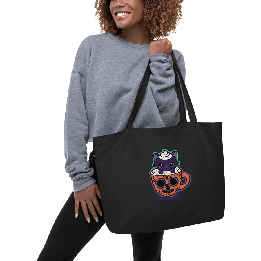 Sugar Skull Kitten Mug Organic Cotton Tote product image (2)