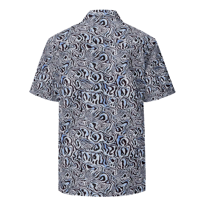 Blue Black Snake Pattern Hawaiian Shirt product image (2)