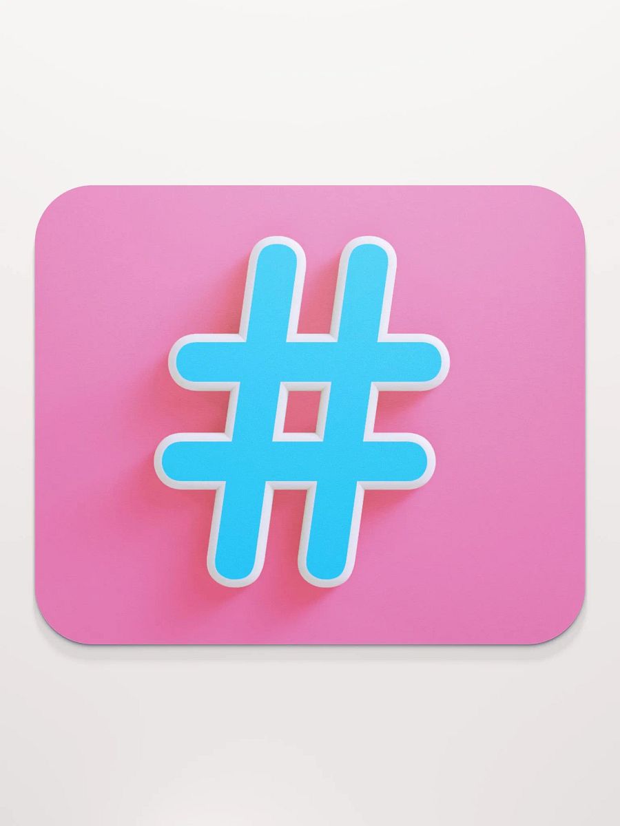 Trendy Blue Hashtag Mouse Pad product image (2)