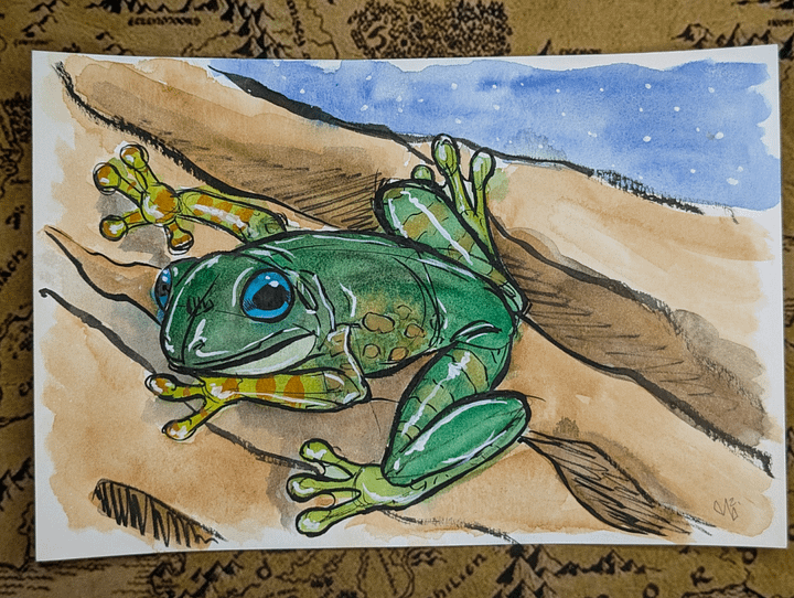 Tree Frog Watercolor Ink Sketch product image (1)