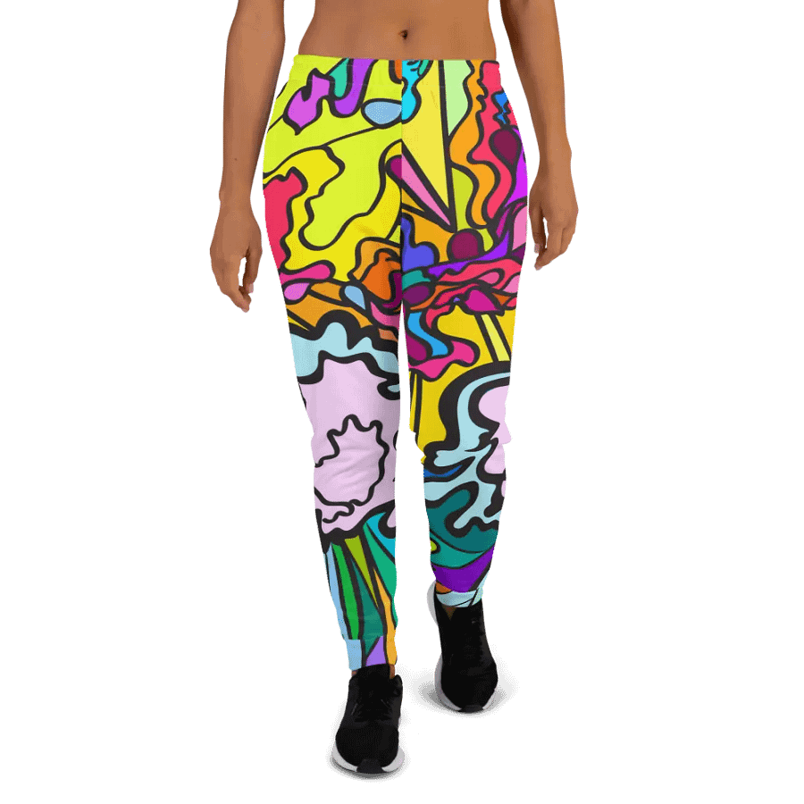 Vibrant Chaos All-Over Print Joggers - Wave at Sunset product image (2)