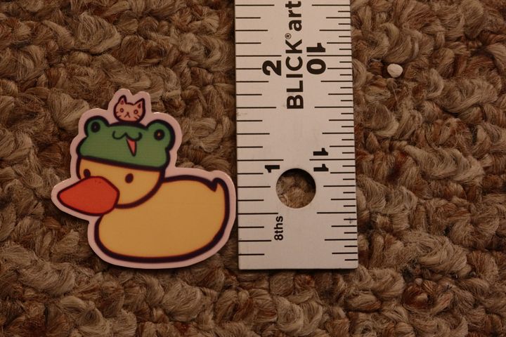 Duck with Frog and Cat hat sticker product image (2)