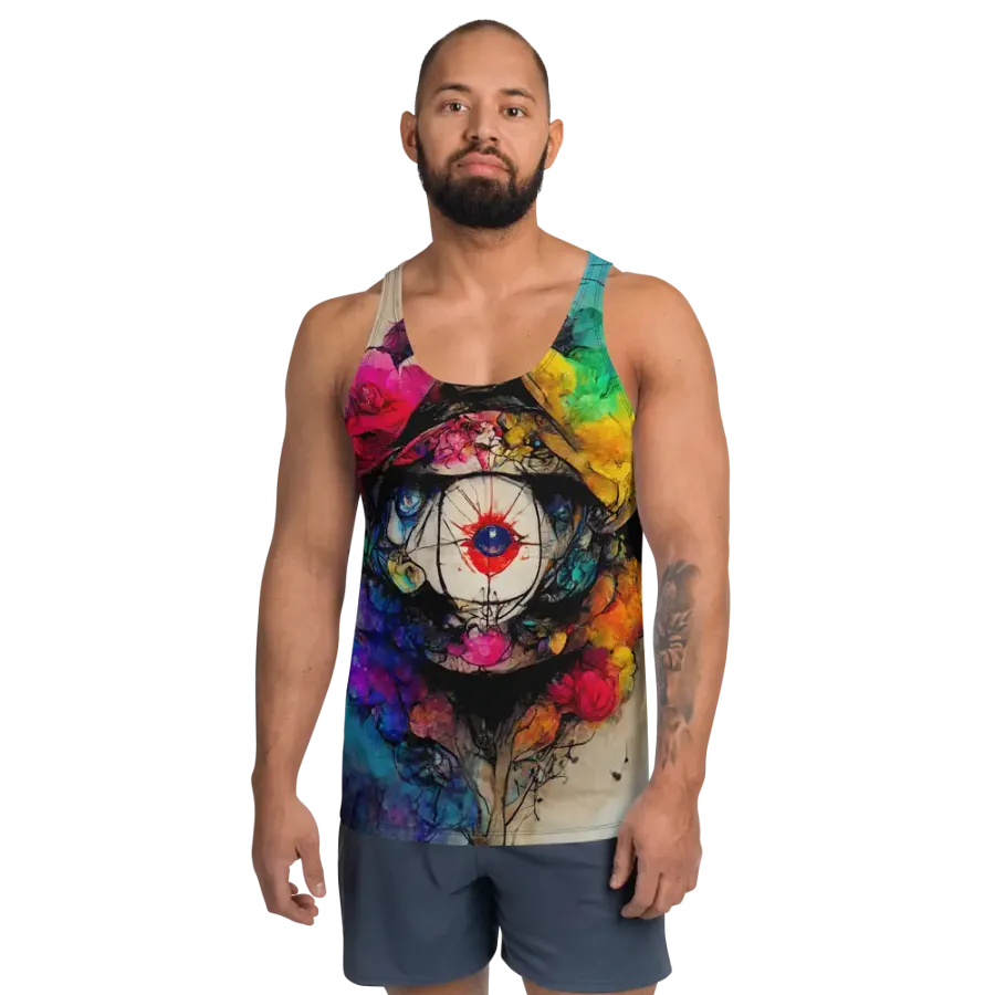 Eye of the Garden All-Over Tank Top unisex, flowy product image (1)