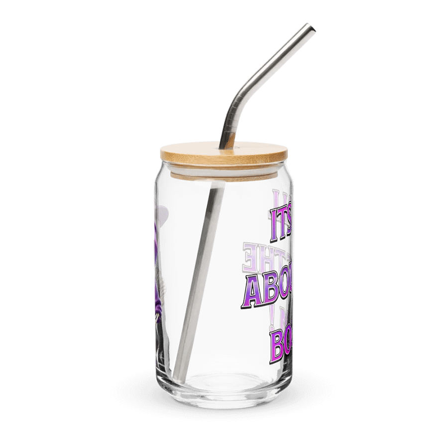 ''It's All About The Boom'' Can-Shaped Glass w/ Lid & Straw product image (4)
