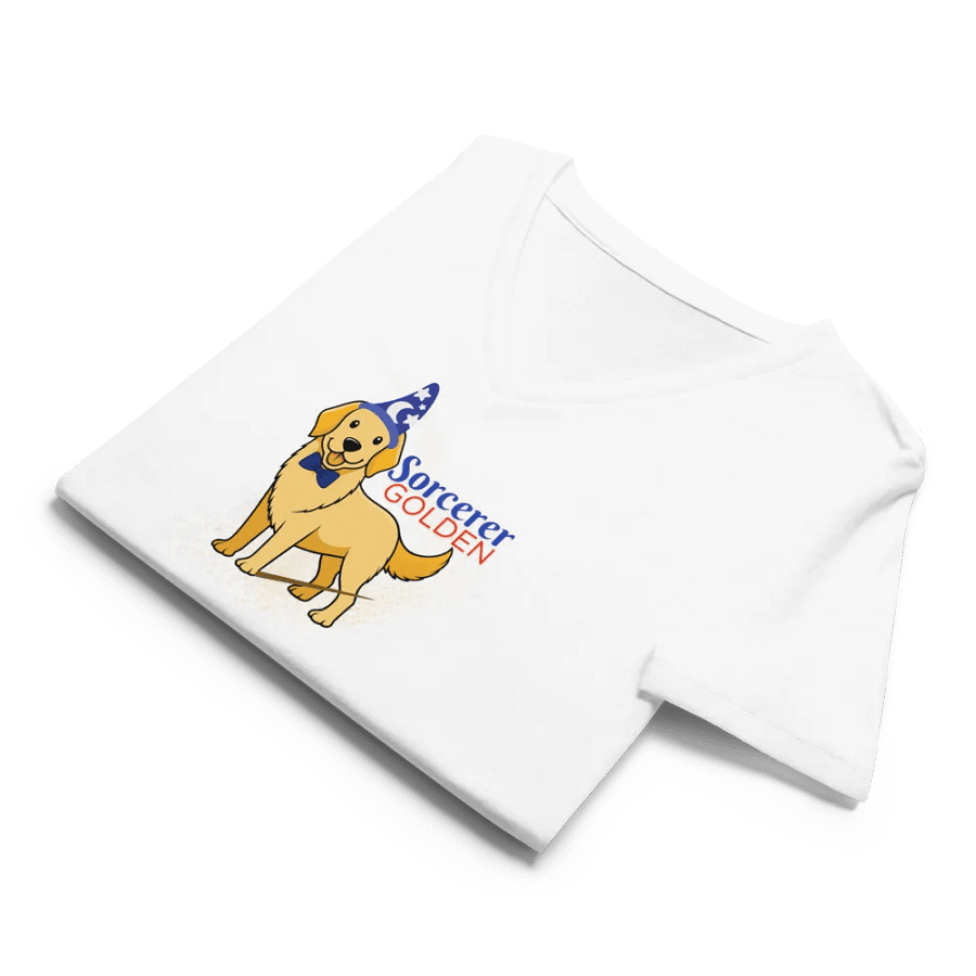 Sorcerer Golden V-Neck Tee – Magic Meets Man's Best Friend product image (8)