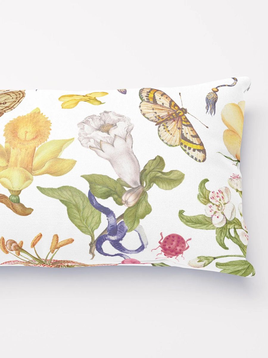 Exotic Blooming Floral Butterfly White Pillows product image (3)
