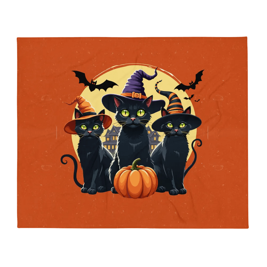 Witchy Cats Halloween Throw Blanket product image (1)