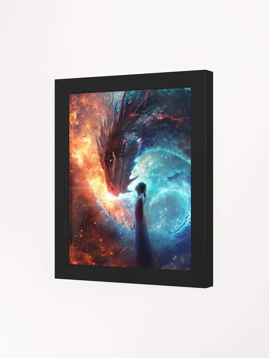 Girl connecting with her dragon 02 - Framed High Quality Matte Poster product image (17)