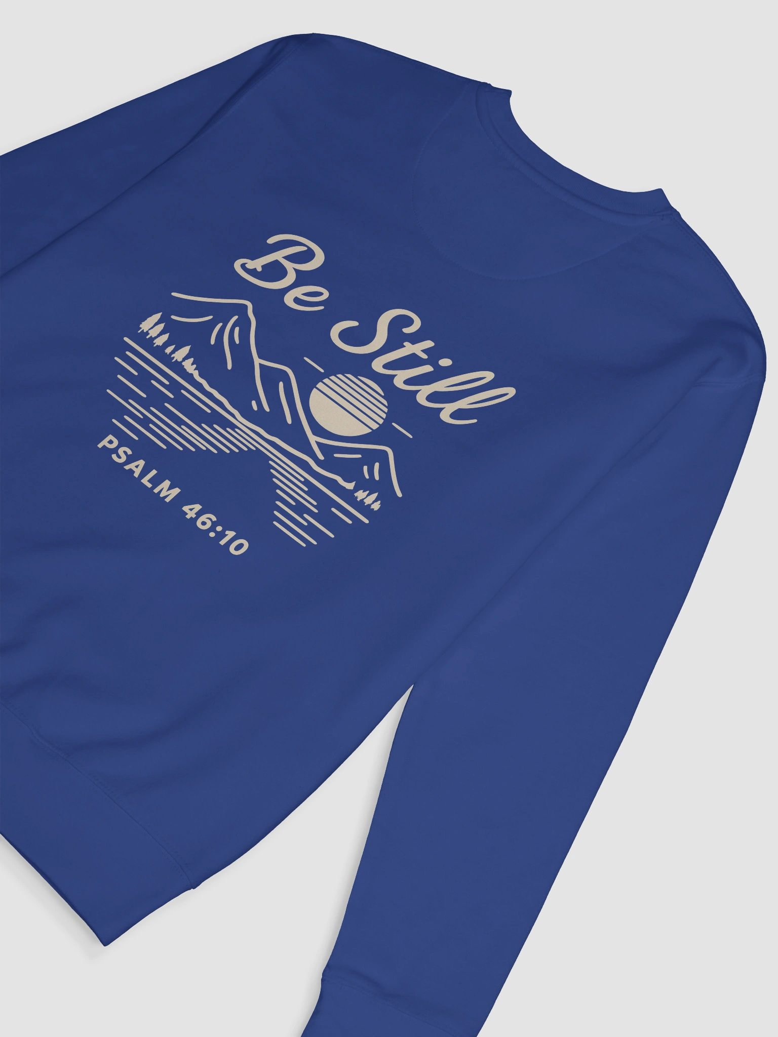 Be Still - Psalm 46:10 Bible Verse Sunset Mountain Design Crewneck product image (8)